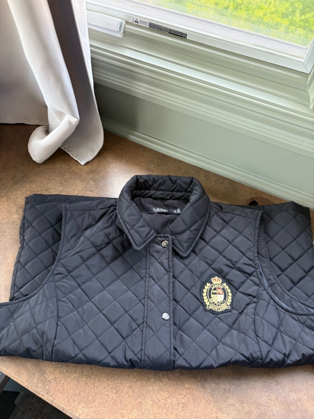 Ralph Lauren Black Quilted Crest Button-Front Vest